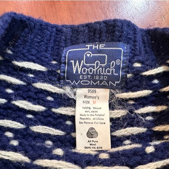 Vintage Woolrich Reindeer Deer Wool Knit Sweater Nordic Xmas Christmas Winter - Picture 5 of 10